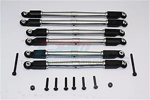 GPM Grey Aluminium Axial RR10 Bomber Front and Rear Linkages w/ Hardware image 61442
