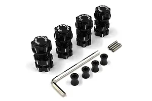Yeah Racing Aluminium 17mm Hex Adaptor &amp; 10mm Offset 4Pcs - Black