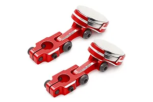 Yeah Racing Red Aluminium CNC Magnetic Invisible Body Mounting System 2Pcs image 61448