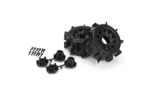 Pro-Line 2.8" Sand Paw LP Tyres on Black Raid Rims - Glued Wheels 2Pcs image 61592