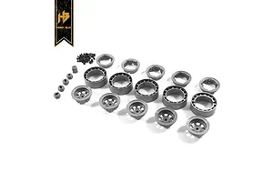 Hobby Plus 1.0" Grey Beadlock Rim Set