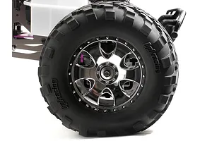 HPI 3.3" Savage GT2 Tyres on Warlock Chrome Rims - Glued Wheels 2Pcs image 6192