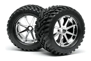 HPI 4.2" Savage Goliath Tyres on Chrome Blast Rims - Glued Wheels 2Pcs image 6195