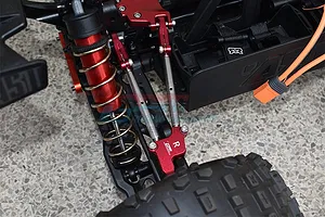 GPM Red Aluminium 1/5 Kraton 8S Rear Tie Rods w/ Stabiliser image 61957