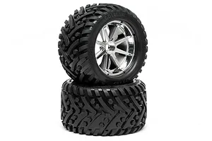 HPI 4.2" Savage Goliath Tyres on Chrome Blast Rims - Glued Wheels 2Pcs image 6201