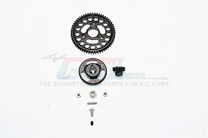 GPM HD Steel 14T/58T Pinion &amp; Spur Gear Set w/ Black Aluminium Slipper Adapter