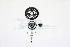 GPM Hardened Steel 15T/58T Pinion &amp; Spur Gear Set w/ Black Aluminium Slipper Adapter