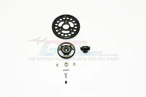 GPM HD Steel 18T/58T Pinion &amp; Spur Gear Set w/ Black Aluminium Slipper Adapter