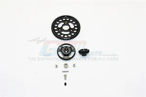 GPM HD Steel 19T/58T Pinion &amp; Spur Gear Set w/ Black Aluminium Slipper Adapter