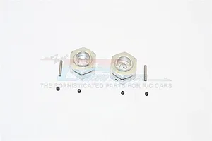 GPM Silver Aluminium 12mm to 17mm Wheel Hex Adapters 2Pcs