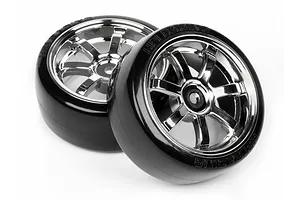 HPI 1.9" T-Drift Tyres on Chrome Rays 57S-Pro Rims - Wheels 2pcs image 6230