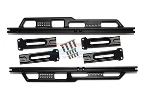 GPM Black Aluminium Side Steps Set - Silver Inlay Version