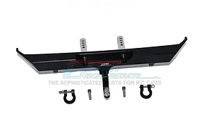 GPM Black Aluminium Rear Bumper w/ D-Rings &amp; Drop Hitch