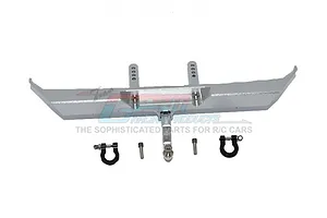 GPM Silver Aluminium Rear Bumper w/ D-Rings &amp; Drop Hitch