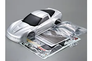 Killerbody 1/10 Corvette GT2 Silver Painted Body Shell w/ Decal Sheet