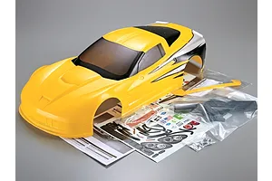 Killerbody 1/7 Corvette GT2 Yellow Painted Body Shell w/ Decals