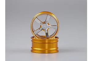 Killerbody 1.9" Gold/Silver Aluminium Camaro 5 Spoke T-Drift Rims 2Pcs