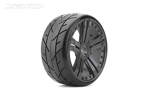 Jetko 1/8 GT Vertex Tyres On Black Claw Rims w/ Medium Soft Inserts 2Pcs