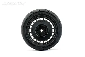 Jetko 1.9" GT Evolution Medium Soft Tyres on Black Radial Rims - Glued Wheels 4Pcs image 64632