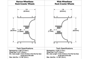 RPM 2.2" Revolver Chrome Narrow Wheelbase Crawler Rims 2Pcs image 65308