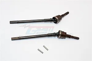 GPM Black Hardened Steel Front Universal CVD Drive Shafts 2Pcs w/ Spring Steel Cup Joints