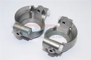 GPM Grey Silver Aluminium Front Steering Hub Carriers (C-Hubs) 2Pcs image 65601