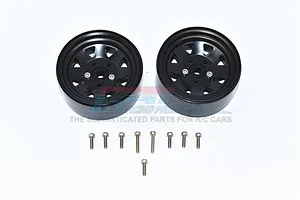 GPM Black Aluminium 1.9" 7 Spoke Black Beadlock Rims 2Pcs image 65702