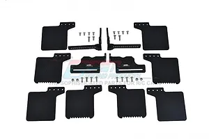 GPM Black Mud Flaps w/ Black Aluminium Mounts Set