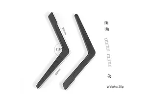 GPM Racing black snorkel kit for RC vehicles, showing two snorkel pieces, mounting brackets, and screws with dimension annotations on a white background.
