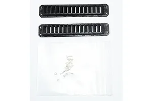 GPM Racing black rear side ventilation ports for RC vehicles with included mounting hardware in a plastic bag.
