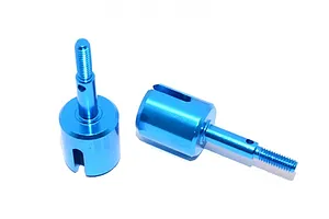GPM Blue Aluminium Wheel Axles 2Pcs