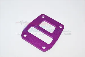 A purple anodized aluminium centre differential plate for RC cars, featuring a rectangular shape with rounded corners and two internal cutouts.