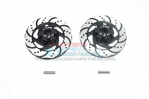 GPM Black Aluminium +3mm Hex Adapter w/ Brake Disk &amp; Silver Lining 2Pcs
