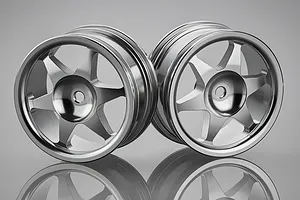 GPM Silver Aluminium 1.9" 6 Spoke Rims 2Pcs