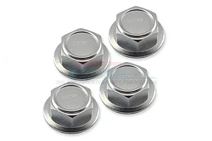 GPM Silver Aluminium 24mm Flanged Serrated Wheel Nuts 4Pcs image 65991