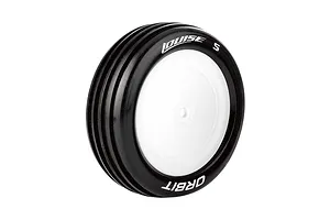 Louise 2.2" Front E-Orbit Super Soft Compound Tyres on MAX White Dish Rims - Glued Buggy Wheels 2Pcs image 66239