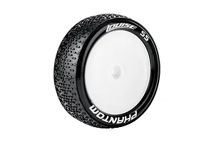 Louise 2.2" Front E-Phantom Soft Compound Tyres on White Dish Rims - Glued Buggy Wheels 2Pcs image 66241