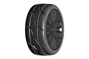 GRP 1/8 GT-T03 REVO-XM3 Soft Mounted on 20 Spoked Flex Black Rims - Glued Wheels 2Pcs image 66341