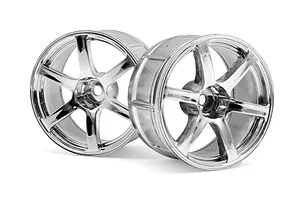 HPI 2.1" (6mm Off-Set) LP32 Yokohama AVS Chrome Rims 2Pcs image 6644