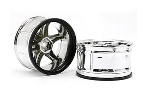 HPI 2.1" (6mm Off-Set) LP32 Yokohama AVS Chrome Rims 2Pcs image 6646