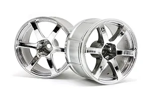 HPI 2.1" (9mm Off-Set) LP35 Yokohama AVS T6 Chrome Rims 2Pcs image 6647
