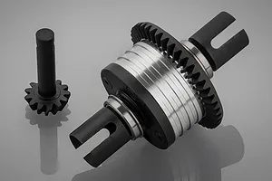 Rovan Silver Aluminium Front Helical Cut Complete Differential w/ Pinion Gear image 66466