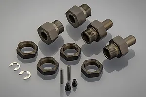 Rovan Gun Metal Aluminium Wheel Hub Set