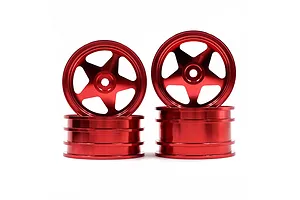 Yeah Racing 1/10 5 Spoke Red Aluminium Rims Set 4Pcs