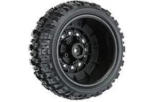 Pro-Line 2.2/3.0" Trencher X SC Tyres on Black Raid Rims - Glued Wheels 2Pcs image 67946