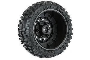 Pro-Line 2.2/3.0" Badlands SC Tyres on Black Raid Rims - Glued Wheels 2Pcs image 67950