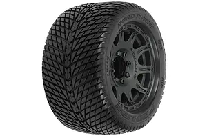 Pro-Line 3.8" Road Rage Tyres on Black Raid Rims - Glued Wheels 2Pcs image 67951
