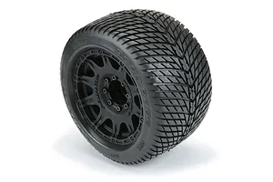 Pro-Line 3.8" Road Rage Tyres on Black Raid Rims - Glued Wheels 2Pcs image 67954