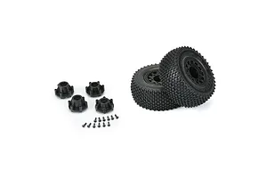 Pro-Line 2.2/3.0" Gladiator M3 SC Tyres on Black Raid Rims - Glued Wheels 2Pcs image 67957