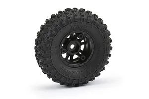 Pro-Line 1.0" Hyrax Crawler Tyres on Black Impulse Rims - Beadlocked Wheel Set 4Pcs image 68003